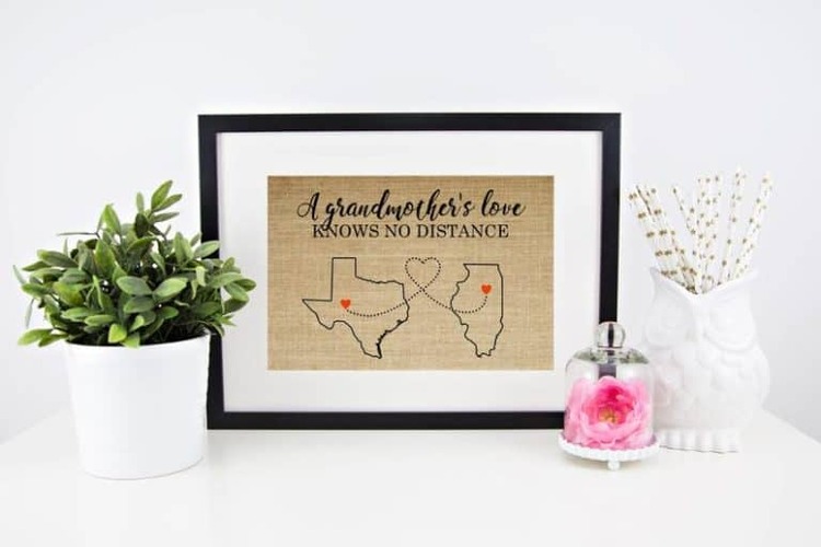 Mother’s day gifts to grandma - Chathamplace Long Distance Map