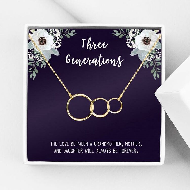 Mother’s day gifts to grandma - Three Generations Necklace