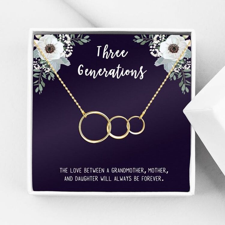 Mother'S Day Gifts For Grandma - Three Generations Necklace