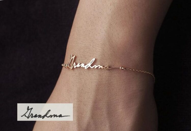 Mothers Day Presents For Grandma - Personalized Actual Handwriting Bracelet