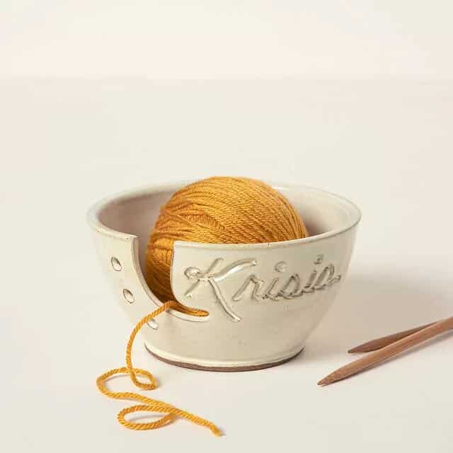 Mother's day gifts for grandma - Personalized Yarn Bowl