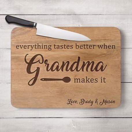 Mother's day gift ideas for grandma - Personalized Cutting Board