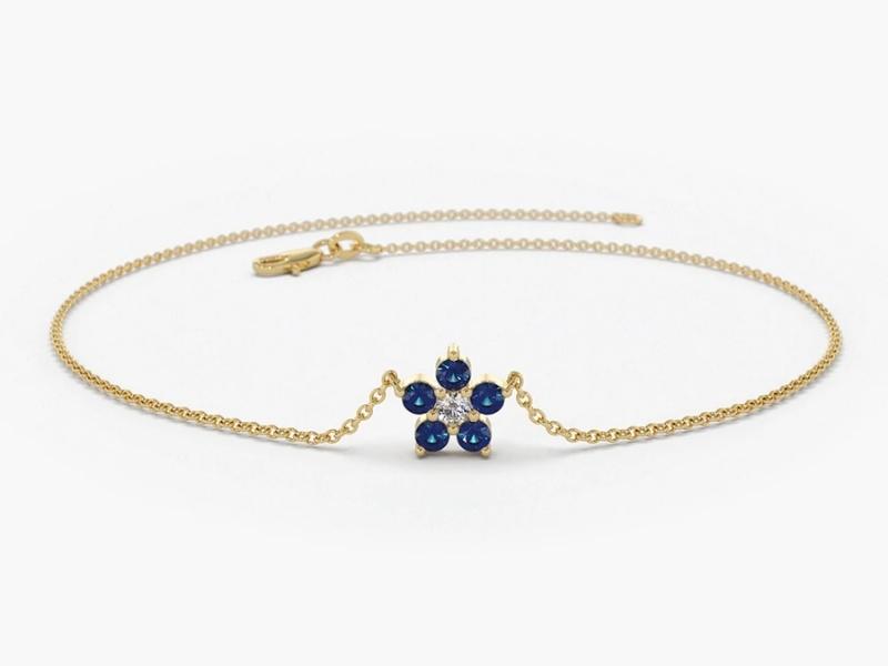 Simple Sapphire and Gold Bracelet for 45th anniversary gift ideas for wife