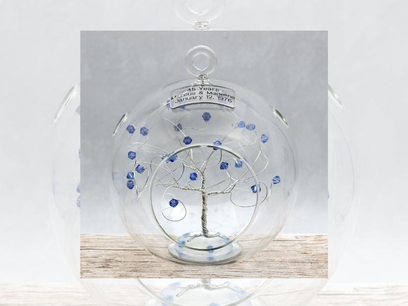 Personalized Crystal Ornament for the 45th anniversary traditional gift
