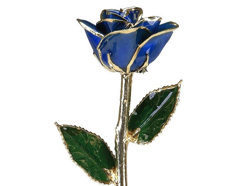 Stainless Steel Sapphire Blue Rose For The 45 Years Milestone