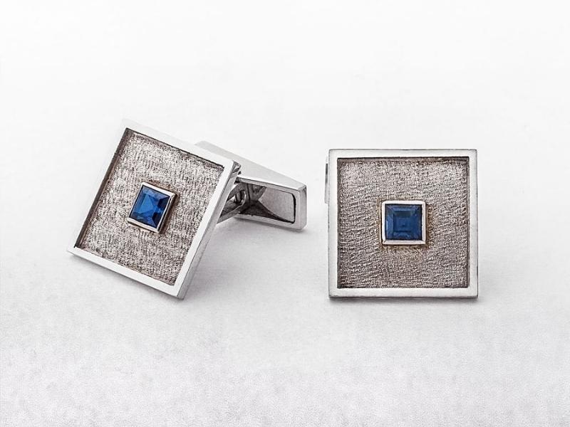 Sapphire Cufflinks For The 45Th Wedding Anniversary Gift For Husband