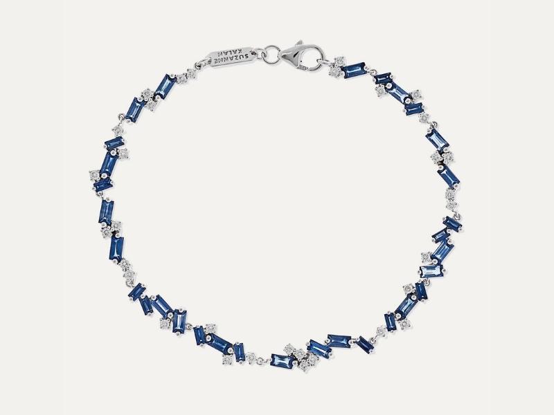 Sapphire Scattered Row Bracelet for the 45th anniversary gift to wife