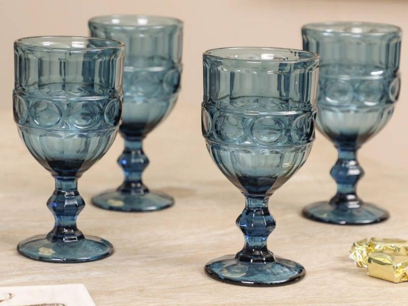 Sapphire Blue Wine Glasses for 45th anniversary party ideas
