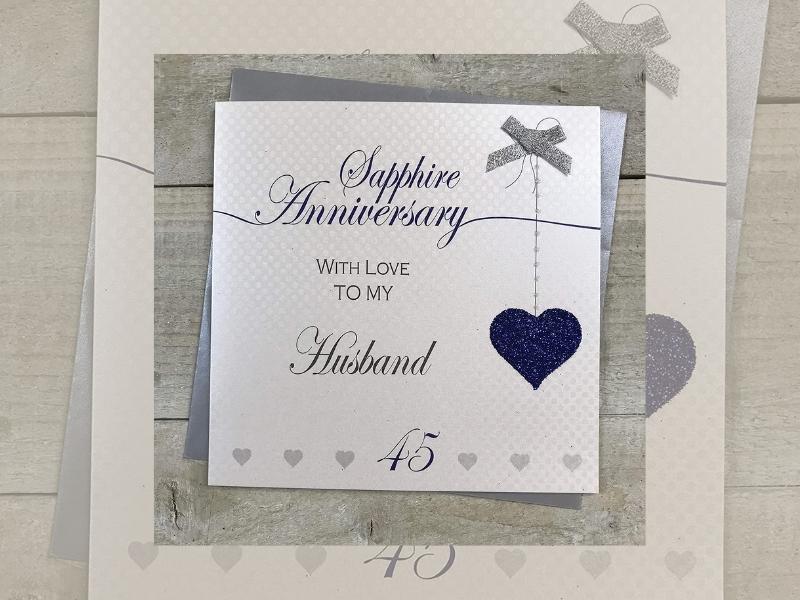 Sapphire Wedding Anniversary Card for the 45th anniversary traditional gift