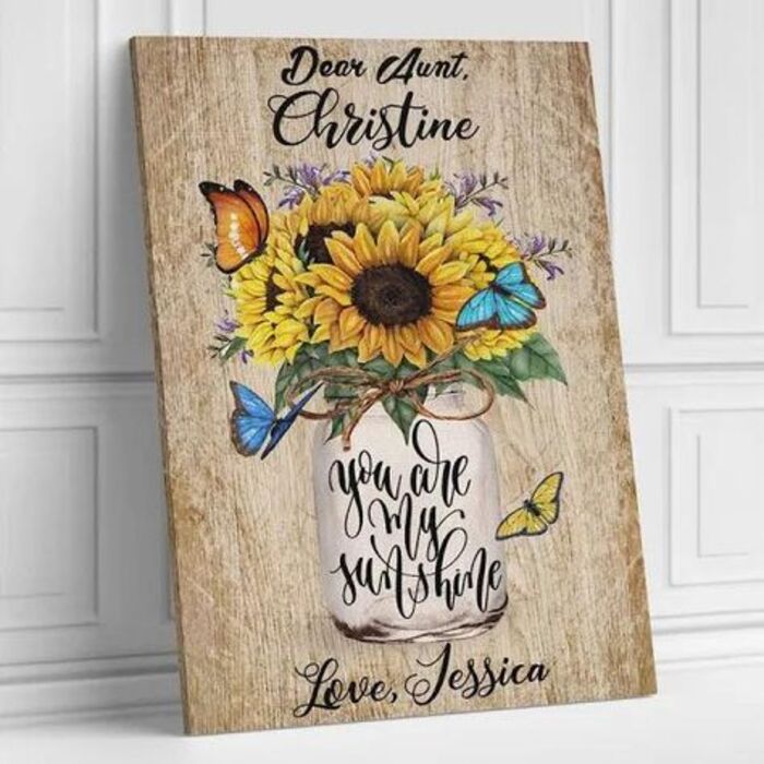 Sunflower canvas print: heartfelt personalized gifts for aunt 
