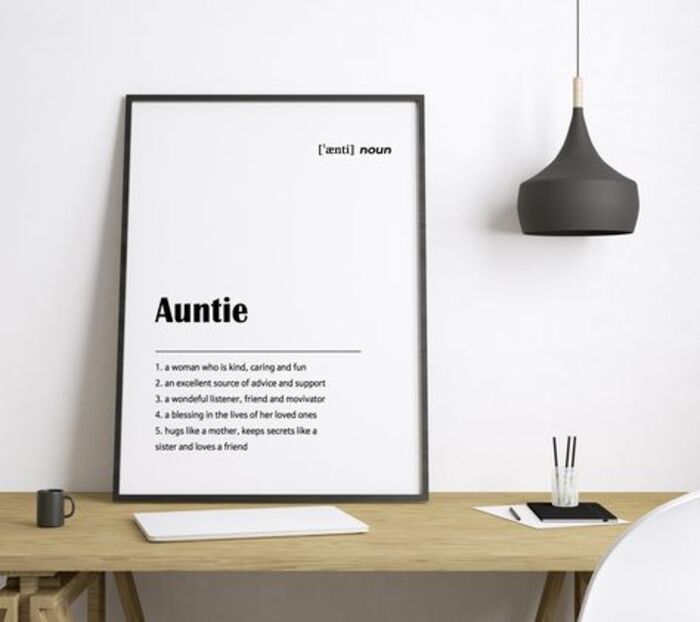 Auntie definition print: custom aunt gift from niece
