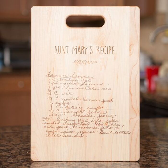 Custom Recipe Cutting Board For Auntie