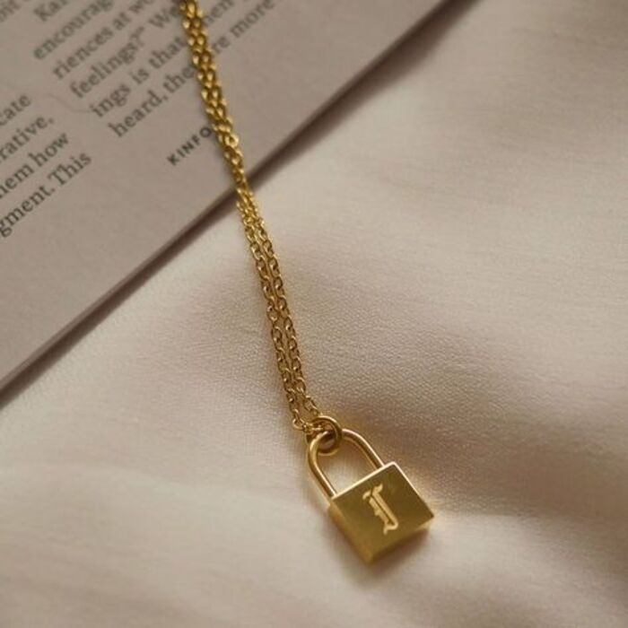 Unique Initial Lock Necklace For Aunts