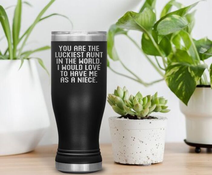 Custom Message Tumbler: Cute Unique Gift For Aunt