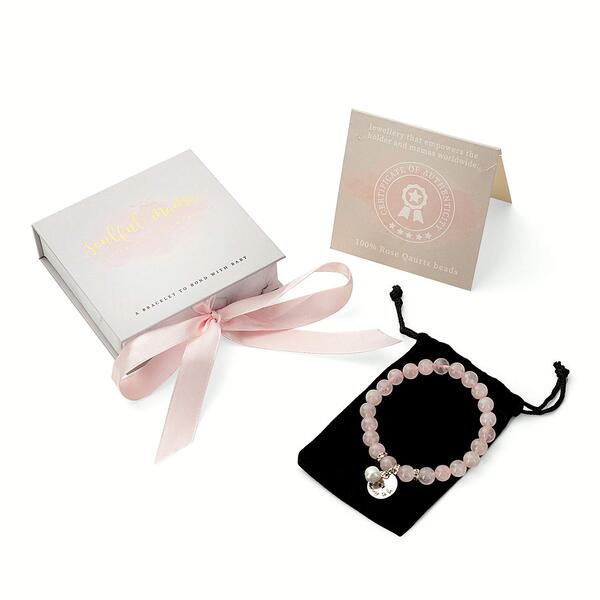 Mother’s Day Gifts For Pregnant Moms - Rose Quartz Baby Bonding Bracelet