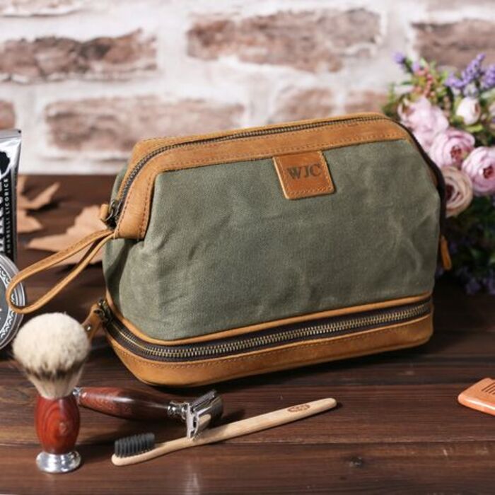 Leather dopp kit: one-of-a-kind gift for boyfriend