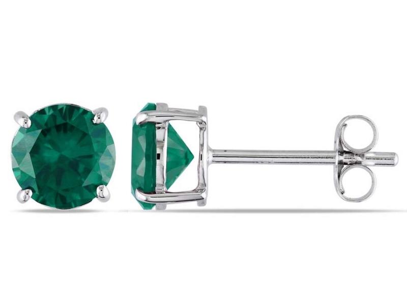 Emerald Stud Earrings for 55th anniversary gift ideas for parents