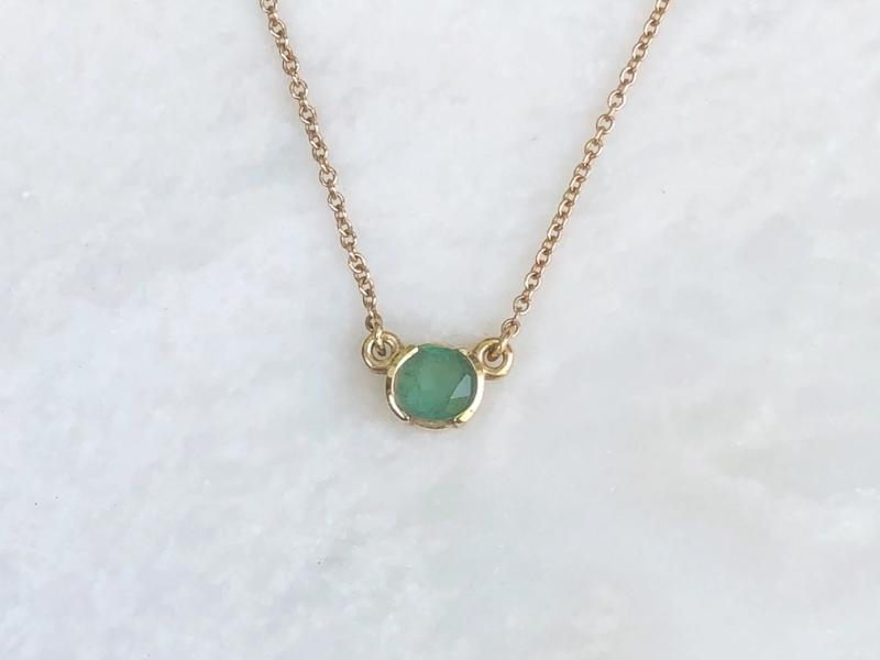 Rose Gold Unique Emerald Pendant for the 55th anniversary gift