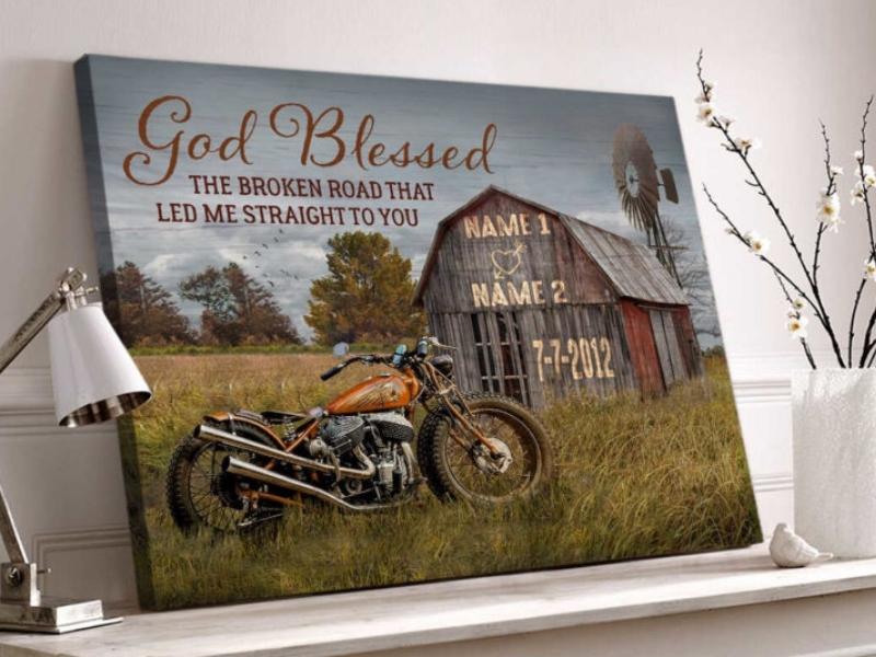 Barn And Vintage Motorcycle Wall Art Decor Oh Canvas For The Barn And Vintage Motorcycle Wall Art Decor Oh Canvas