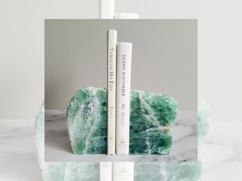 Green Quartz Bookends for 55th wedding anniversary emerald gifts