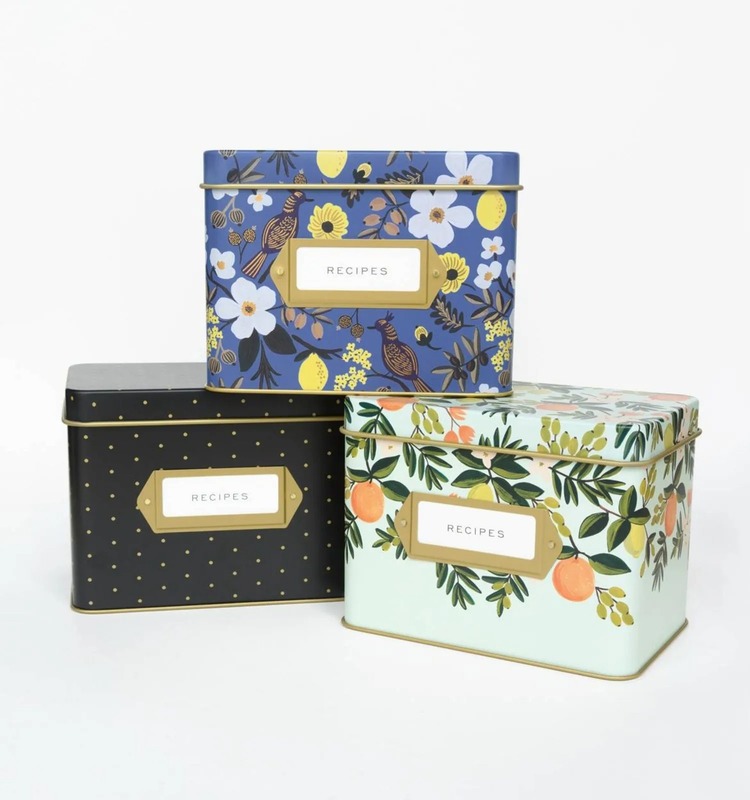 Rifle Paper Co. Tin Recipe Box - mother's day gifts for grandma