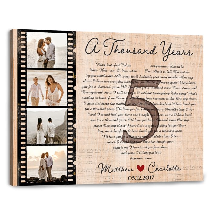 Wood 5th Year Anniversary Scrapbook Engraved with 'Five Years Our Love  Story' Gift Idea