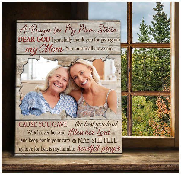 Christian mother's day gifts - “a prayer for my mother” photo canvas print