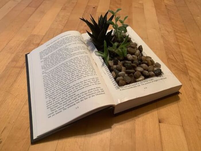 Book planters: romantic homemade gift ideas for boyfriend