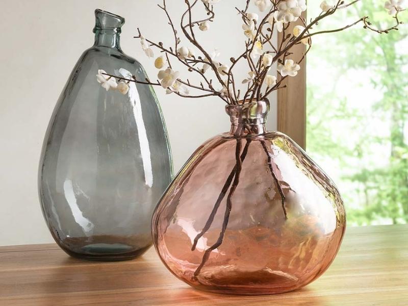 Round Recycled Glass Vases For 47Th Anniversary Gifts