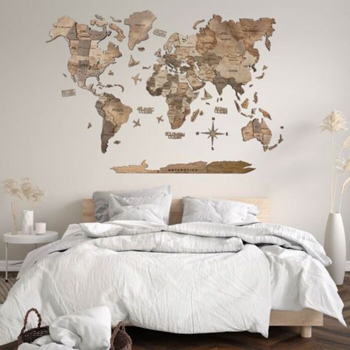 Rustic wall map: best gift for boyfriend on his birthday