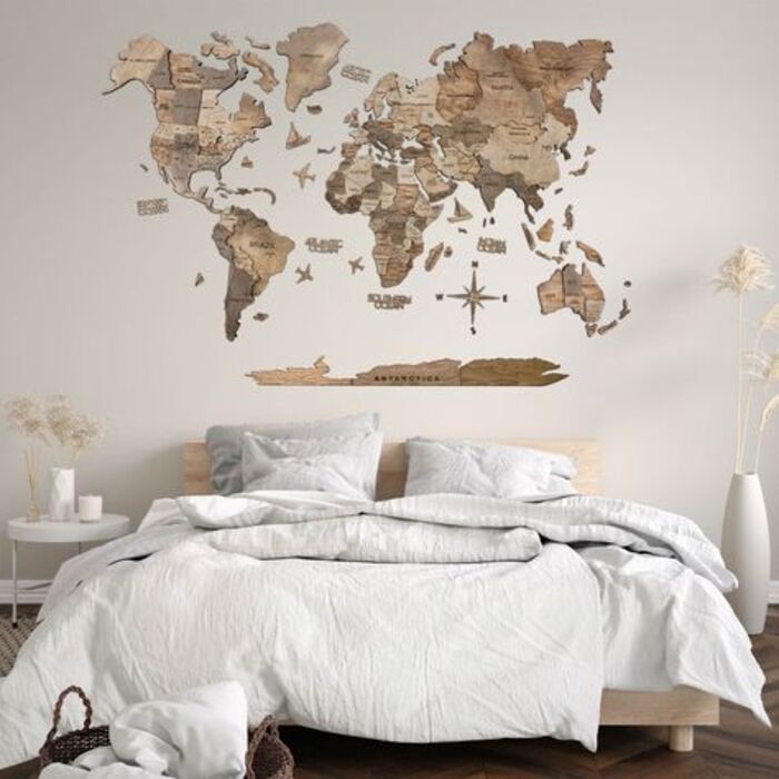 Rustic Wall Map: Best Gift For Boyfriend On His Birthday