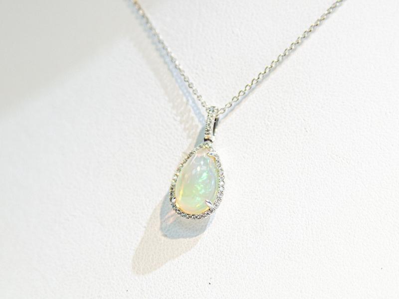 Opal Solitaire Necklace for 14th anniversary ideas for her