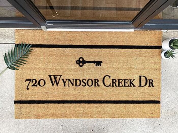 Address doormat gift for your partner's dad