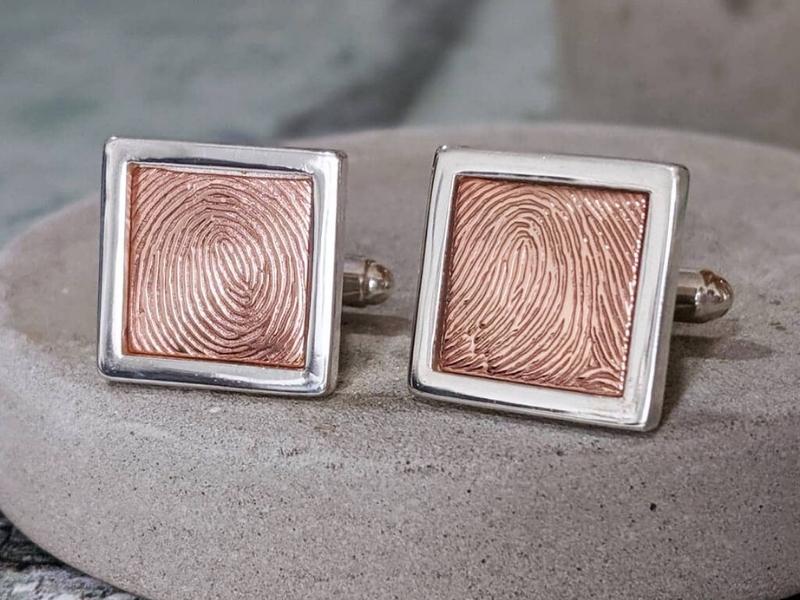 Square Copper Cufflinks for 22nd anniversary gifts by year