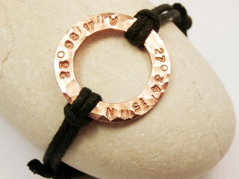 Custom Copper Washer Bracelet For The Year 22 Anniversary Gift