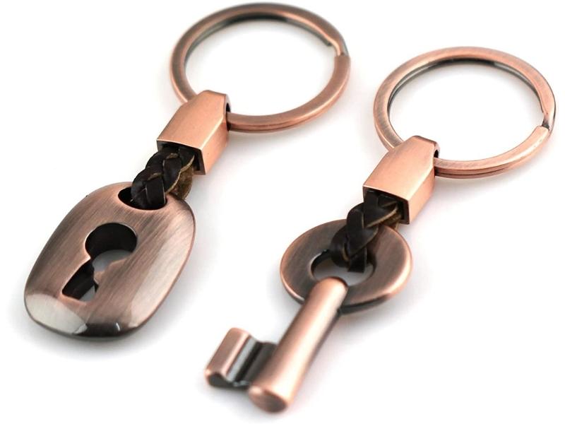 Copper Lock And Key Keychain Set For The 22Nd Anniversary