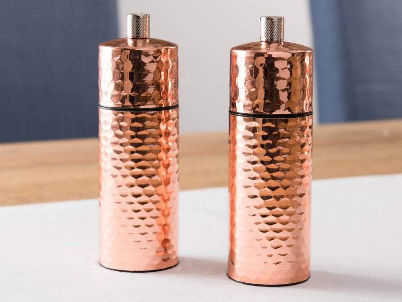 Copper Salt And Pepper Mill Set For The 22 Anniversary Gift