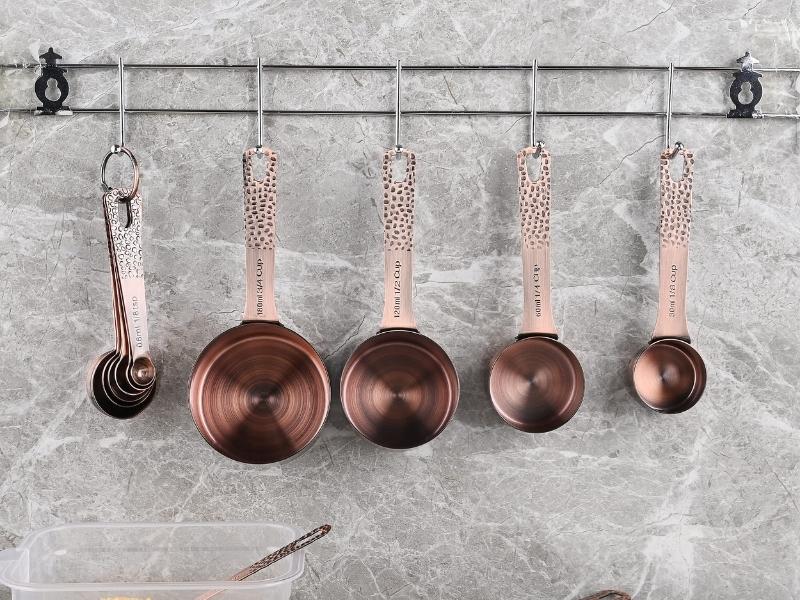 Copper Measuring Cups And Spoons Set For The 22Nd Anniversary Gift