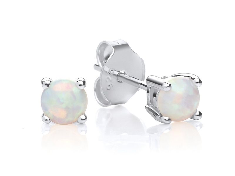 Opal Stud Earrings For The 24Th Anniversary Gift For Her