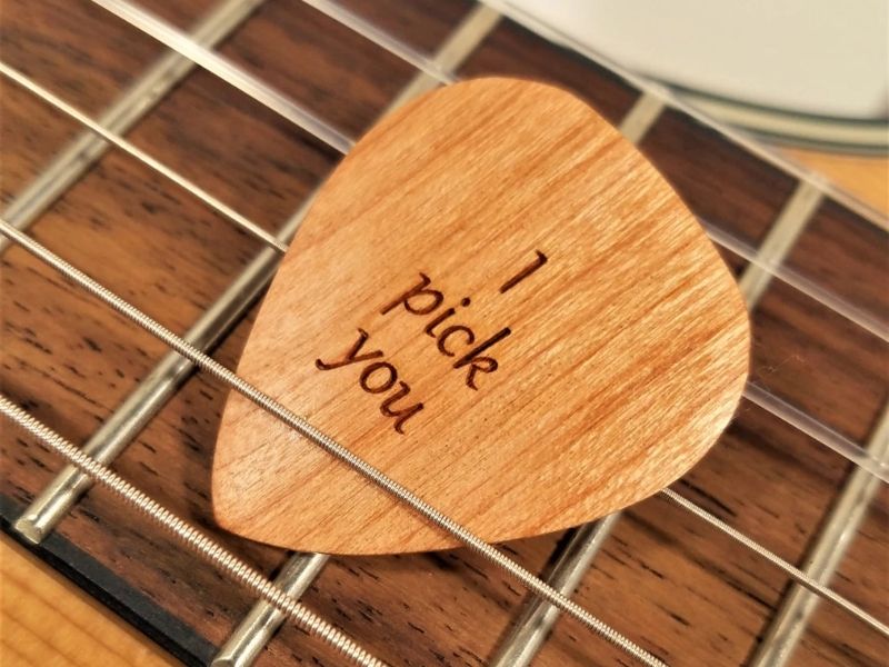 "I pick you" Engraved Guitar Pick for the 24th anniversary gift