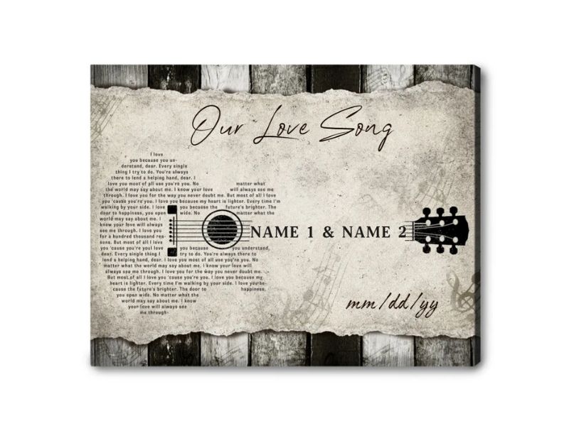 Personalized Song Lyrics On Canvas Music Wall Art