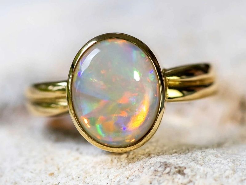 Opal Ring For 24Th Anniversary Gifts For Parents