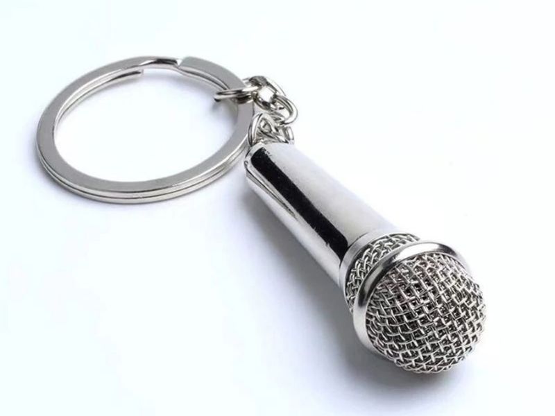 Microphone Key Ring for the 24th anniversary traditional gift