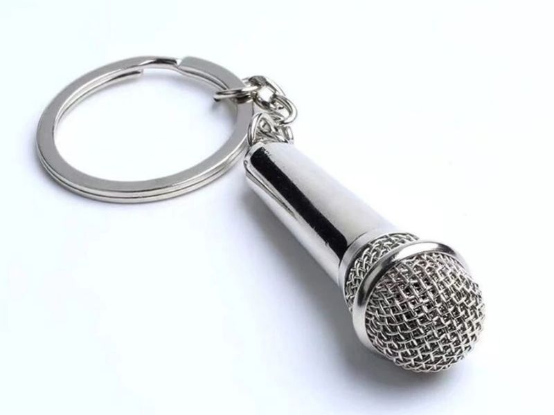 Microphone Key Ring For The 24Th Anniversary Traditional Gift