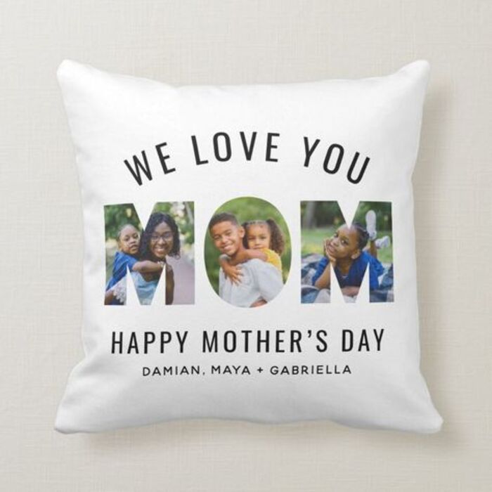 Custom throw pillow gift for boyfriend's mom