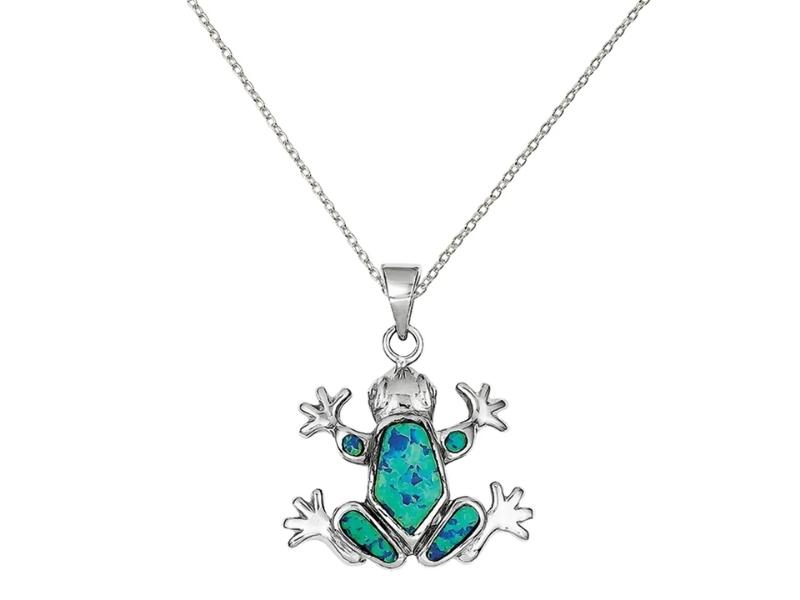 Jade And Diamond Accent Frog Pendant For The 26Th Anniversary