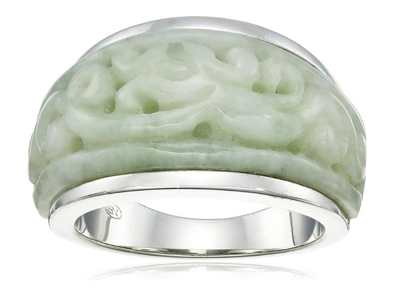 Green Jade Carved Floral Vine Ring For The Perfect Anniversary Present