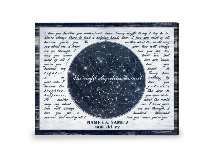 Personalized Star Map for the 26th anniversary gift for him