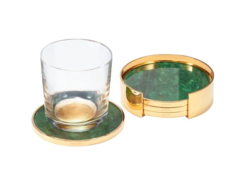Jade Glass Coasters for the 26th anniversary gift for parents