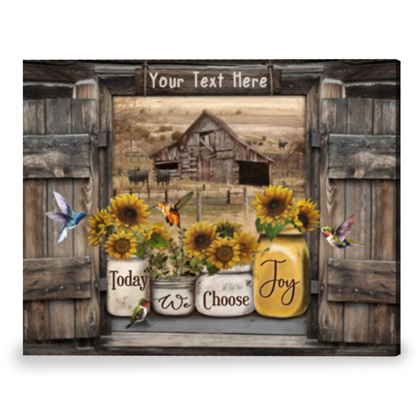 Custom Family Wall Art Farmhouse Decor Sunflower Floral Canvas Print ...